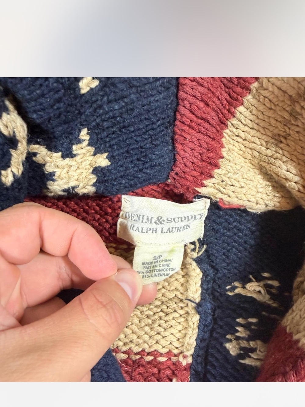 Ralph Lauren Vintage American flag cardigan RARE - Picture 6 of 6